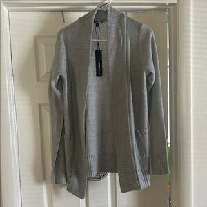 Fashion Nova Light Gray Open Front Cardigan